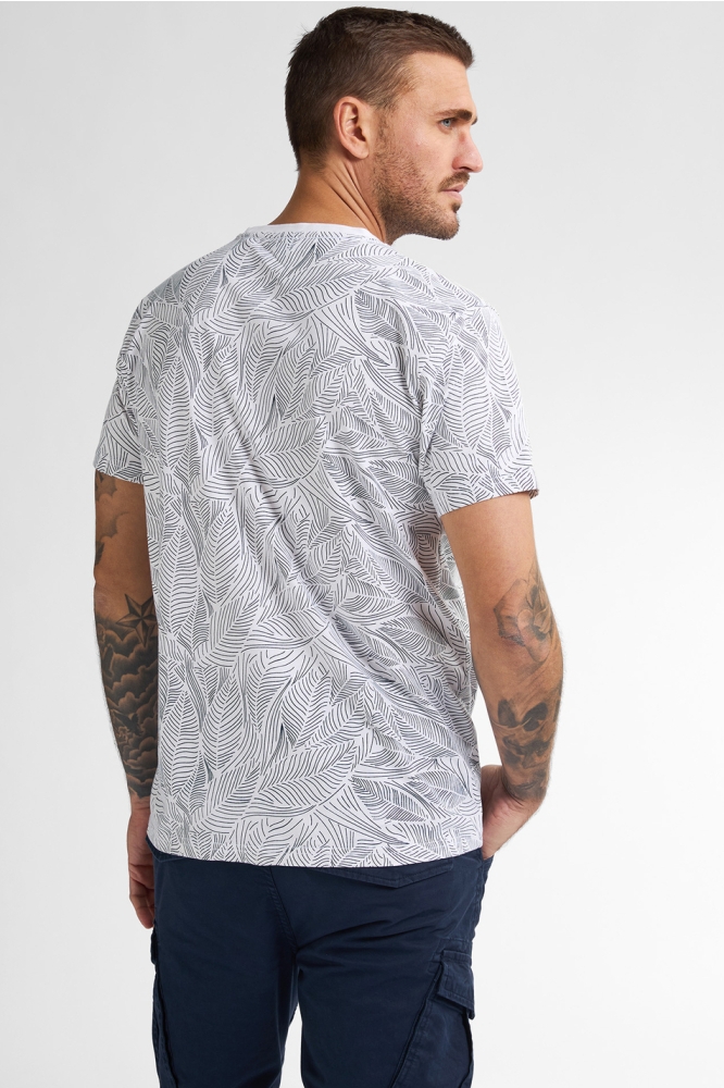T SHIRT MET GRAFISCH PATROON M 1050 TSR116 0000 Bright White